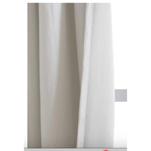 Quince European Linen Room Darkening Curtain 48X96 White #1 - Picture 2 of 4